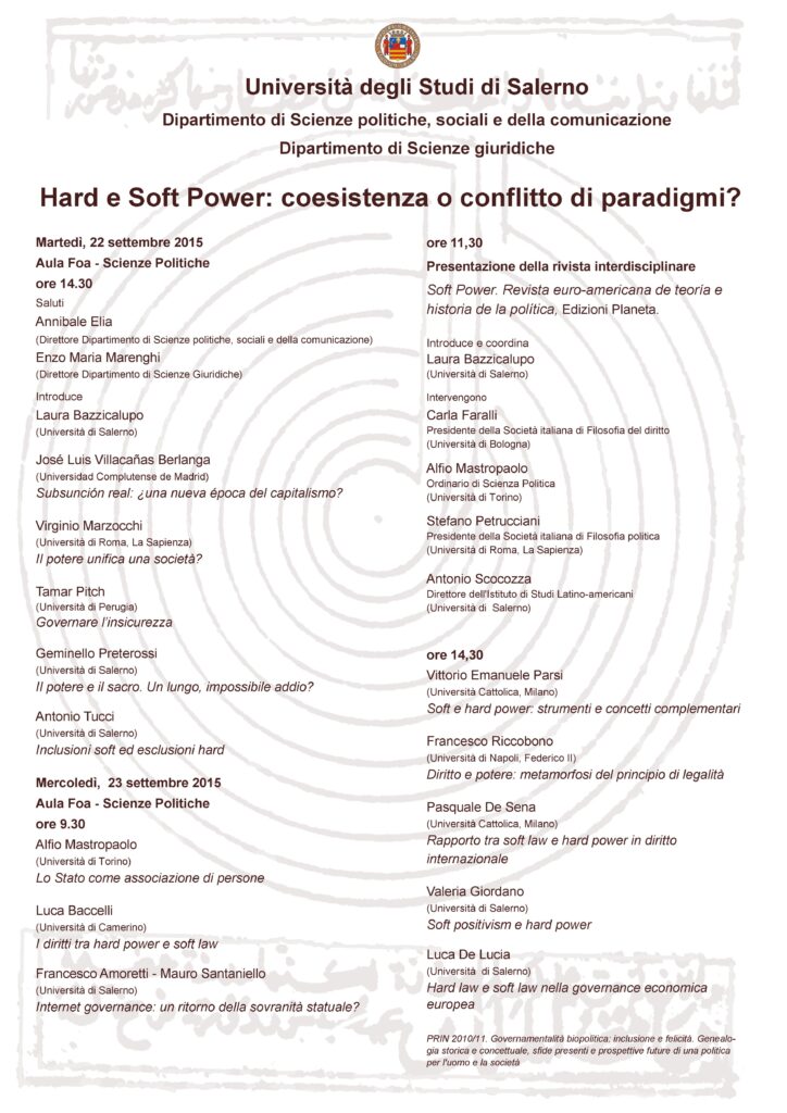 Conference. Hard and Soft Power: Coesistenza o conflitto di paradigma?